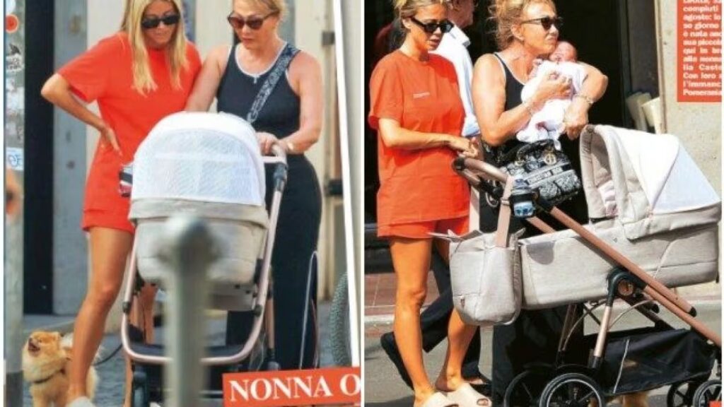 Diletta Leotta in giro per le strade di Milano con la figlia Aria e la nonna Ofelia